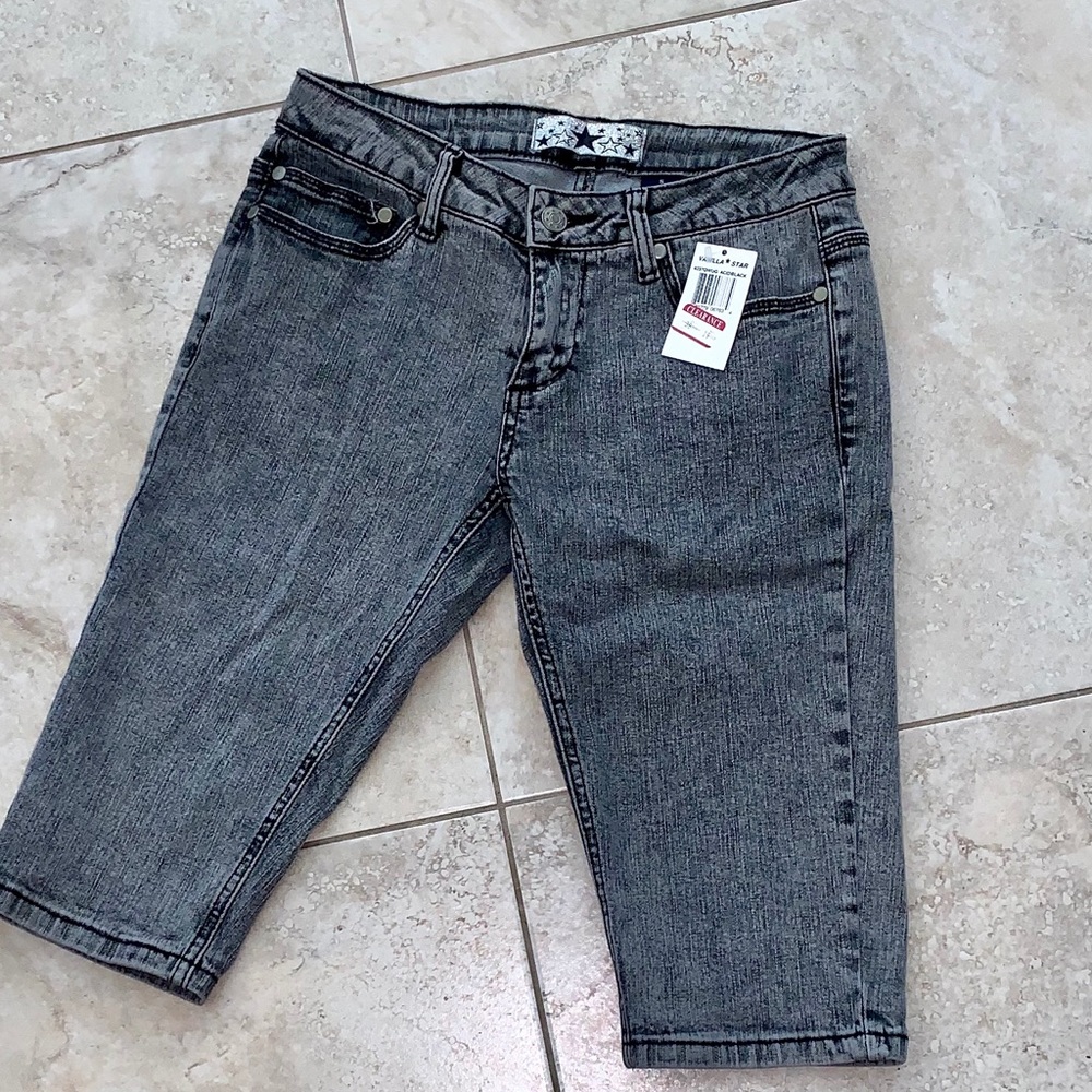 NWT black/light grey jean denim shorts bermuda boy shorts